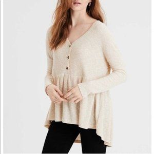 American Eagle Long Sleeve Peplum Top